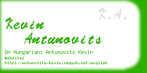 kevin antunovits business card